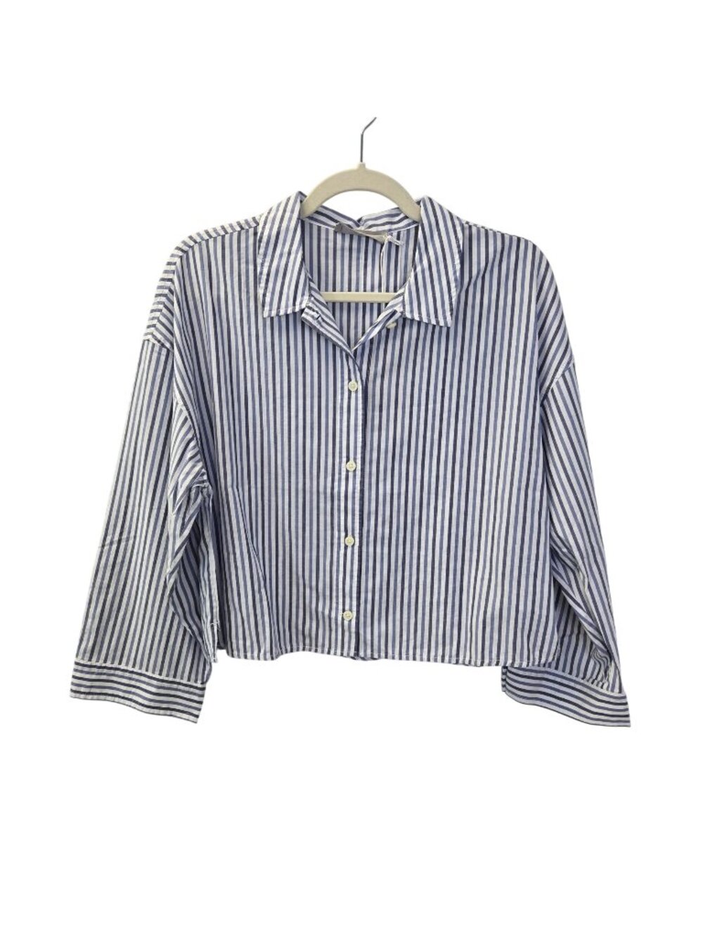 NWT Everlane The Woven Button Down PJ Top Cotton Blue Stripes Size Small